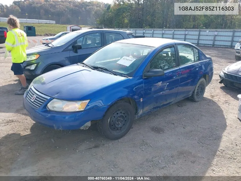 2005 Saturn Ion Level 2 VIN: 1G8AJ52F85Z116303 Lot: 40760349