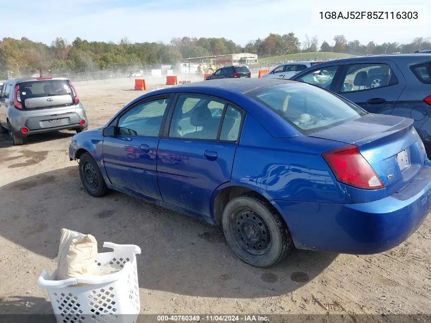 2005 Saturn Ion Level 2 VIN: 1G8AJ52F85Z116303 Lot: 40760349