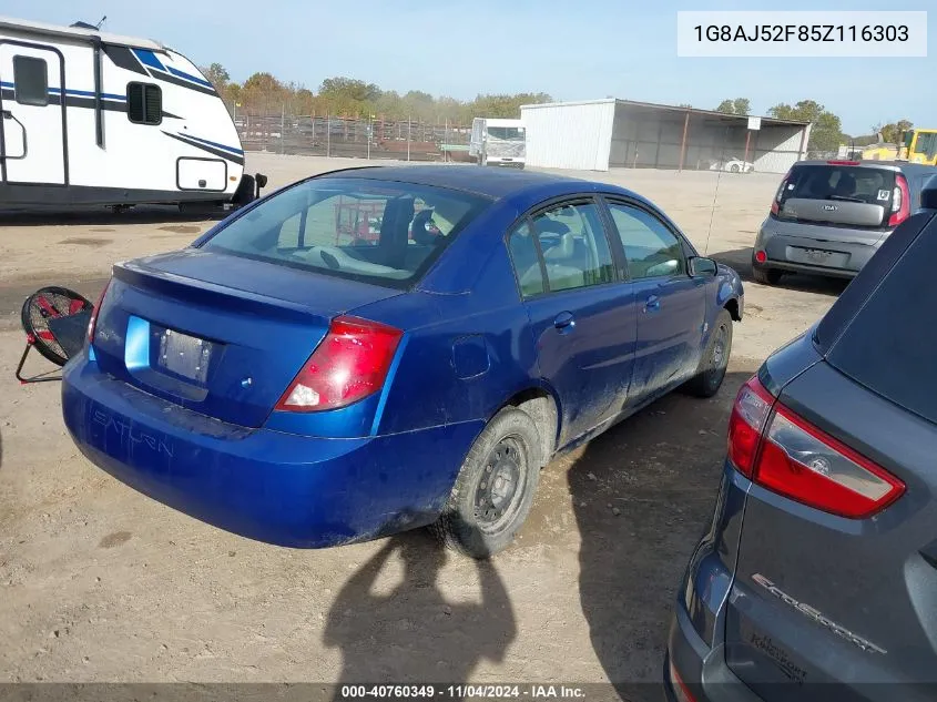 2005 Saturn Ion Level 2 VIN: 1G8AJ52F85Z116303 Lot: 40760349