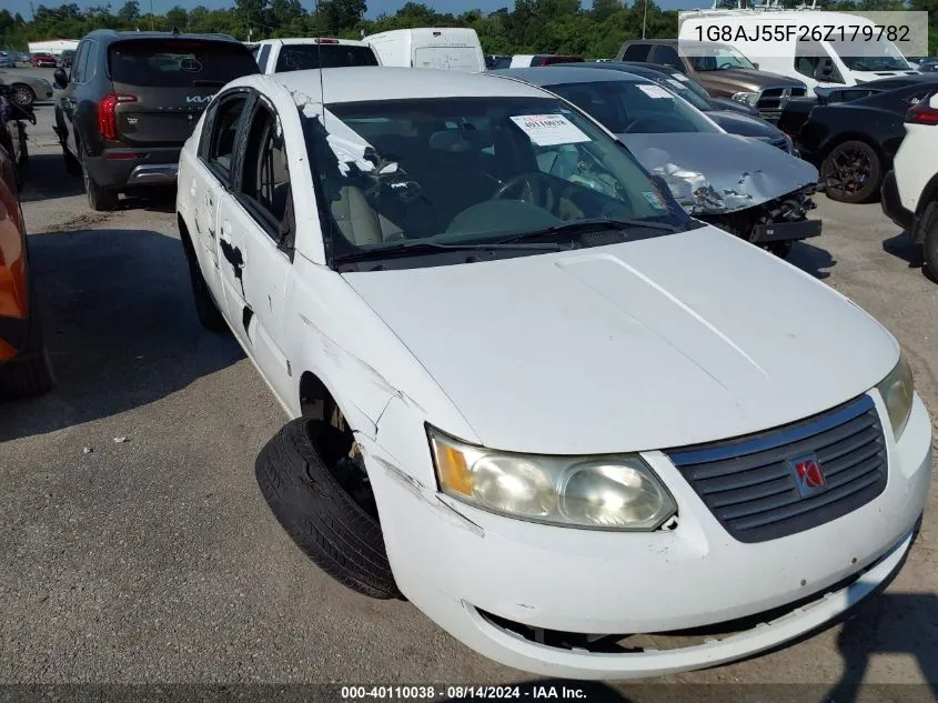 2006 Saturn Ion 2 VIN: 1G8AJ55F26Z179782 Lot: 40110038