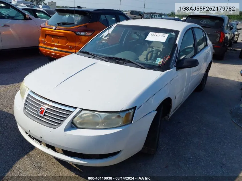 2006 Saturn Ion 2 VIN: 1G8AJ55F26Z179782 Lot: 40110038