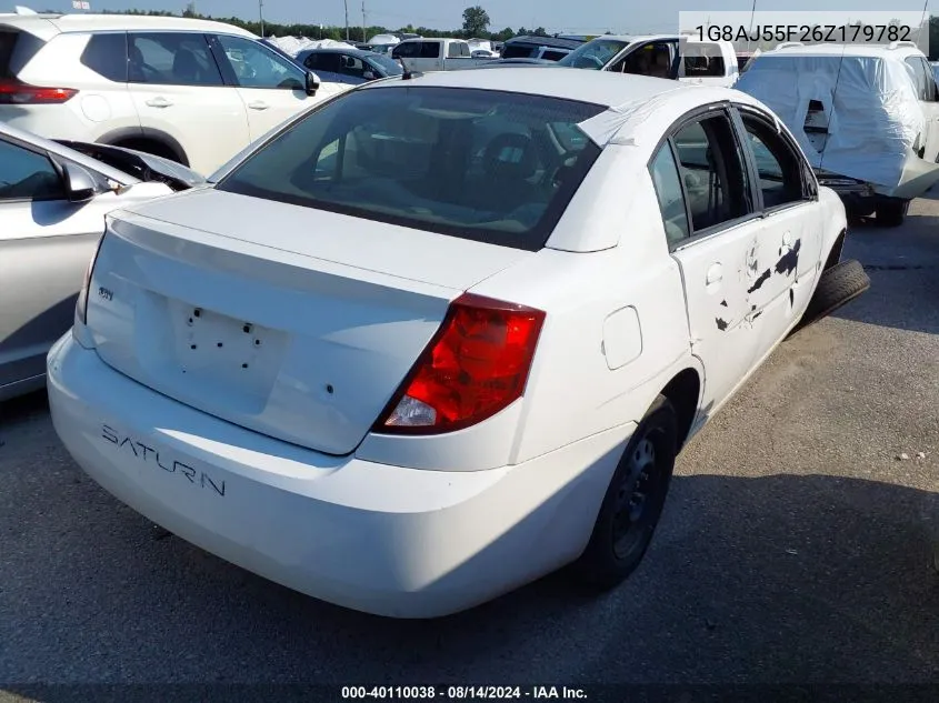 2006 Saturn Ion 2 VIN: 1G8AJ55F26Z179782 Lot: 40110038