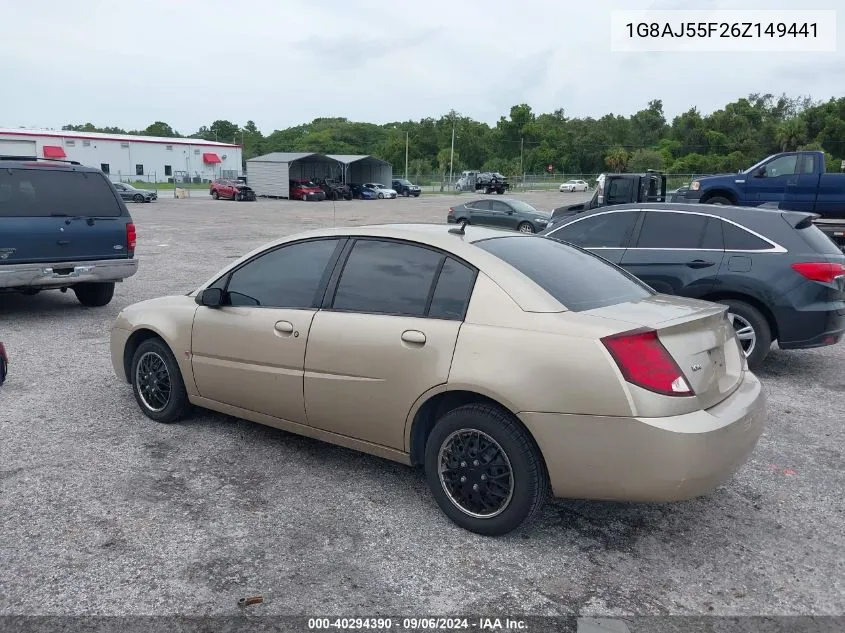 2006 Saturn Ion 2 VIN: 1G8AJ55F26Z149441 Lot: 40294390