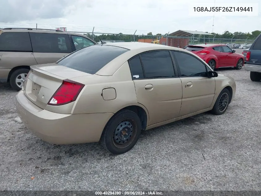 2006 Saturn Ion 2 VIN: 1G8AJ55F26Z149441 Lot: 40294390