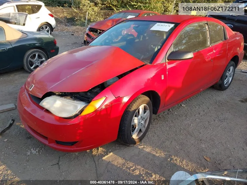 2006 Saturn Ion Level 2 VIN: 1G8AN18F06Z172211 Lot: 40361478