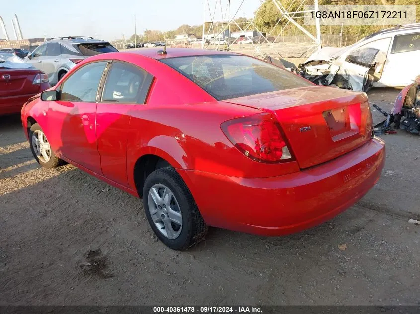 2006 Saturn Ion Level 2 VIN: 1G8AN18F06Z172211 Lot: 40361478