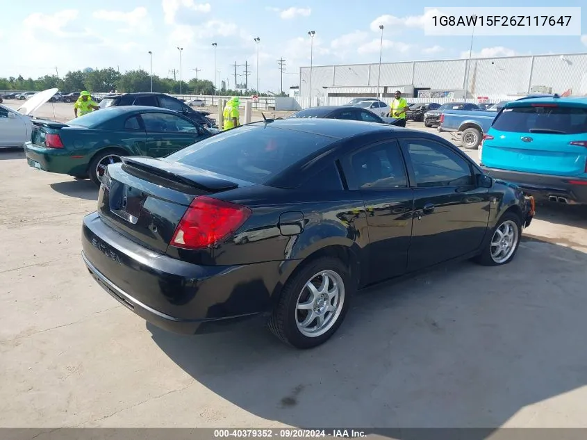 2006 Saturn Ion 3 VIN: 1G8AW15F26Z117647 Lot: 40379352