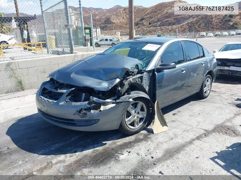 2006 Saturn Ion 2 VIN: 1G8AJ55F76Z187425 Lot: 40402770