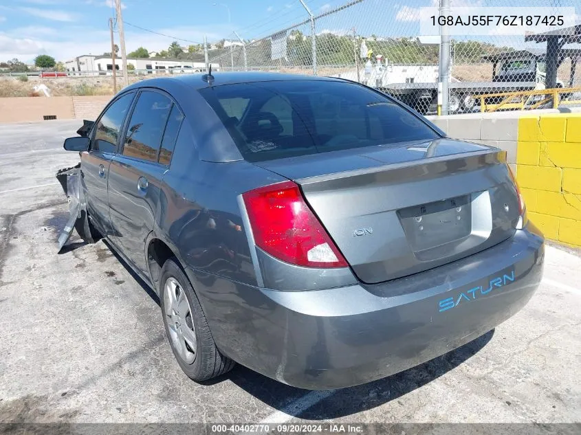 2006 Saturn Ion 2 VIN: 1G8AJ55F76Z187425 Lot: 40402770