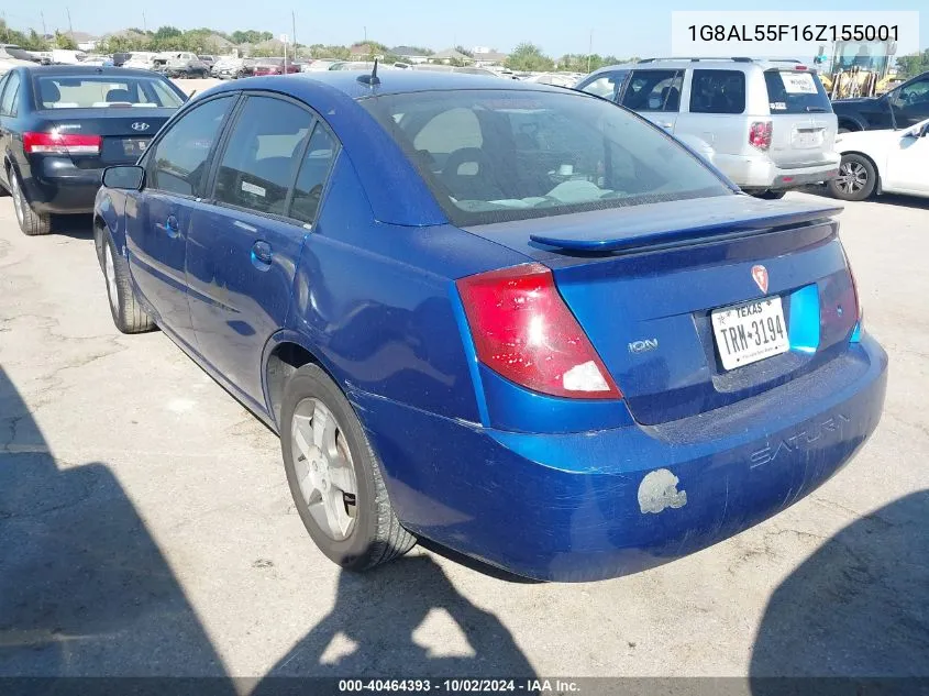 2006 Saturn Ion 3 VIN: 1G8AL55F16Z155001 Lot: 40464393