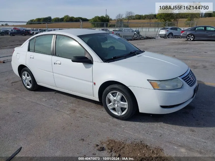 2006 Saturn Ion 2 VIN: 1G8AJ55F16Z144750 Lot: 40470573