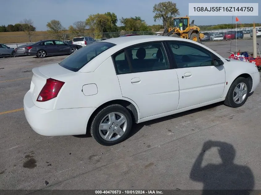 2006 Saturn Ion 2 VIN: 1G8AJ55F16Z144750 Lot: 40470573