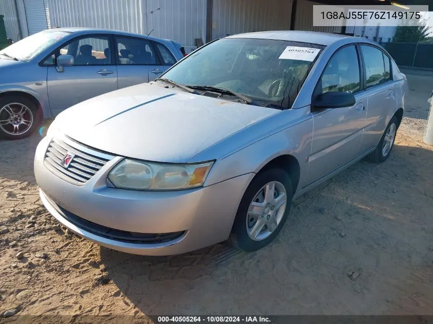 2006 Saturn Ion 2 VIN: 1G8AJ55F76Z149175 Lot: 40505264