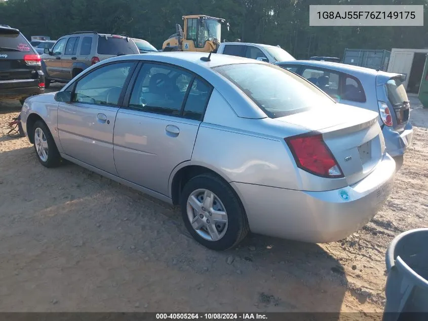 2006 Saturn Ion 2 VIN: 1G8AJ55F76Z149175 Lot: 40505264