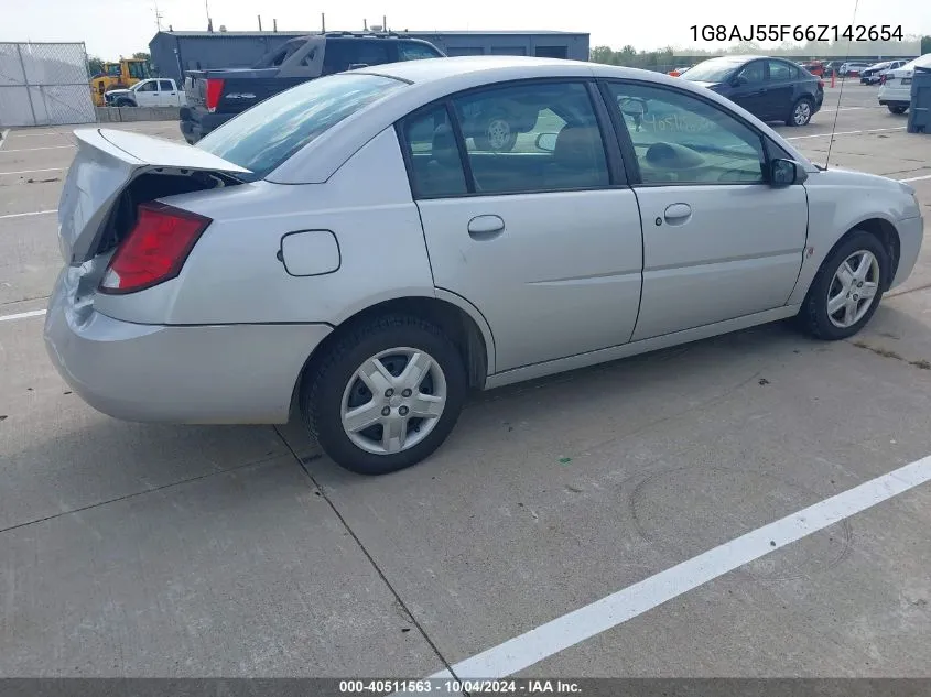 2006 Saturn Ion 2 VIN: 1G8AJ55F66Z142654 Lot: 40511563