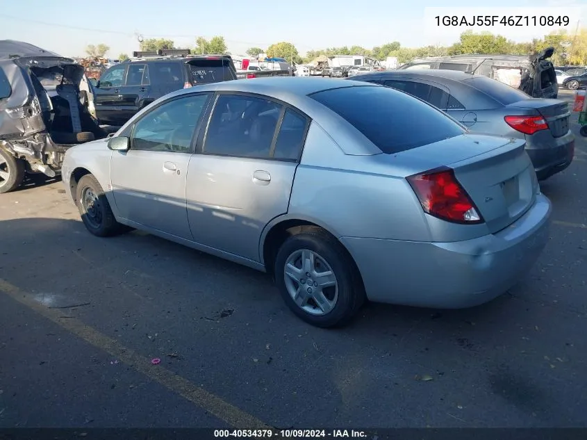 2006 Saturn Ion 2 VIN: 1G8AJ55F46Z110849 Lot: 40534379