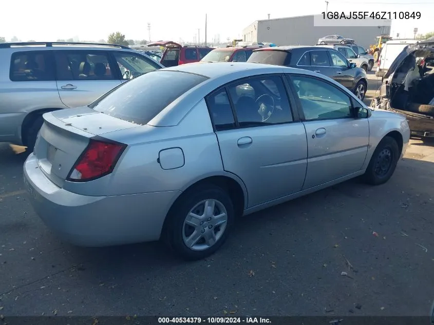 2006 Saturn Ion 2 VIN: 1G8AJ55F46Z110849 Lot: 40534379