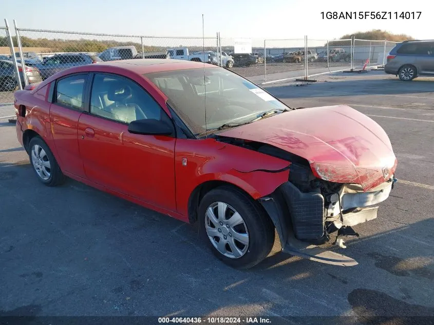 1G8AN15F56Z114017 2006 Saturn Ion 2