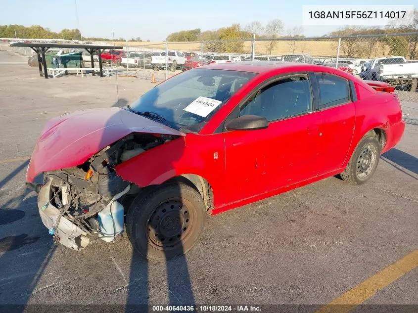 2006 Saturn Ion 2 VIN: 1G8AN15F56Z114017 Lot: 40640436