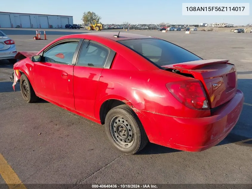 2006 Saturn Ion 2 VIN: 1G8AN15F56Z114017 Lot: 40640436