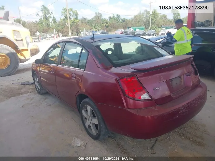 2006 Saturn Ion 3 VIN: 1G8AL58F36Z178890 Lot: 40713054