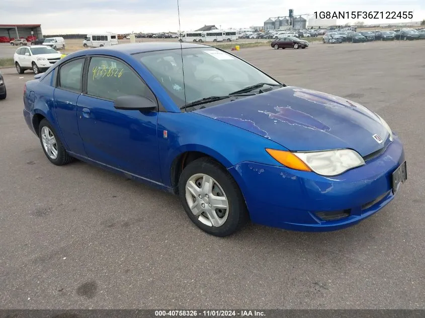 2006 Saturn Ion 2 VIN: 1G8AN15F36Z122455 Lot: 40758326