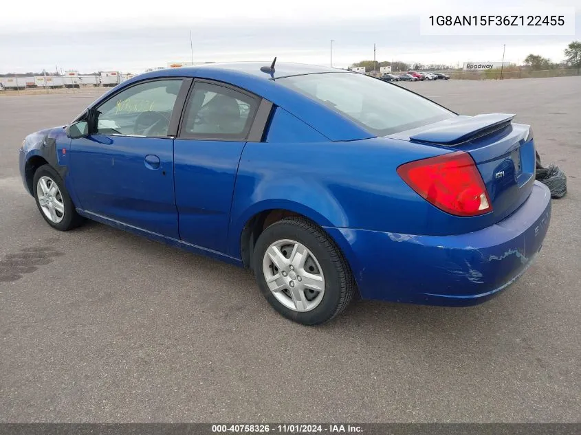 2006 Saturn Ion 2 VIN: 1G8AN15F36Z122455 Lot: 40758326