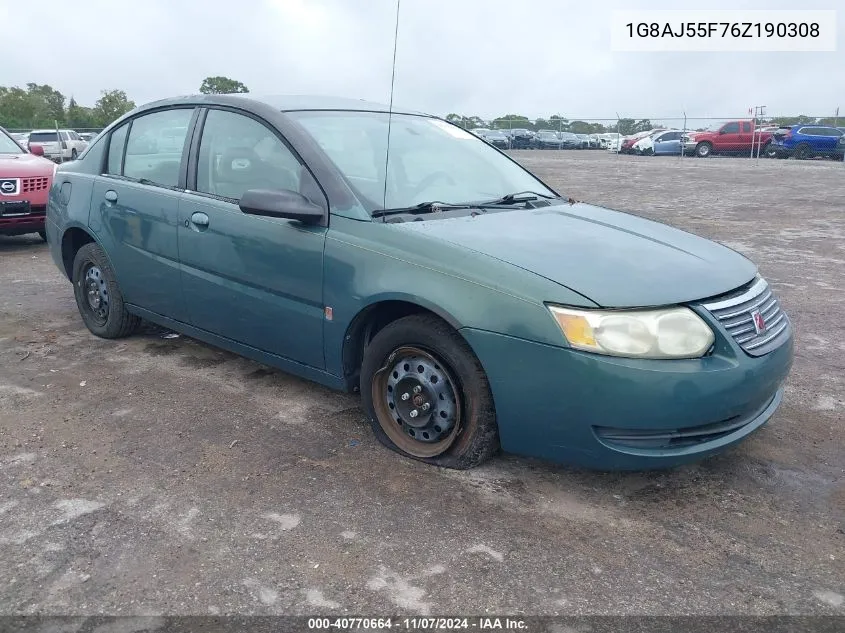 2006 Saturn Ion 2 VIN: 1G8AJ55F76Z190308 Lot: 40770664