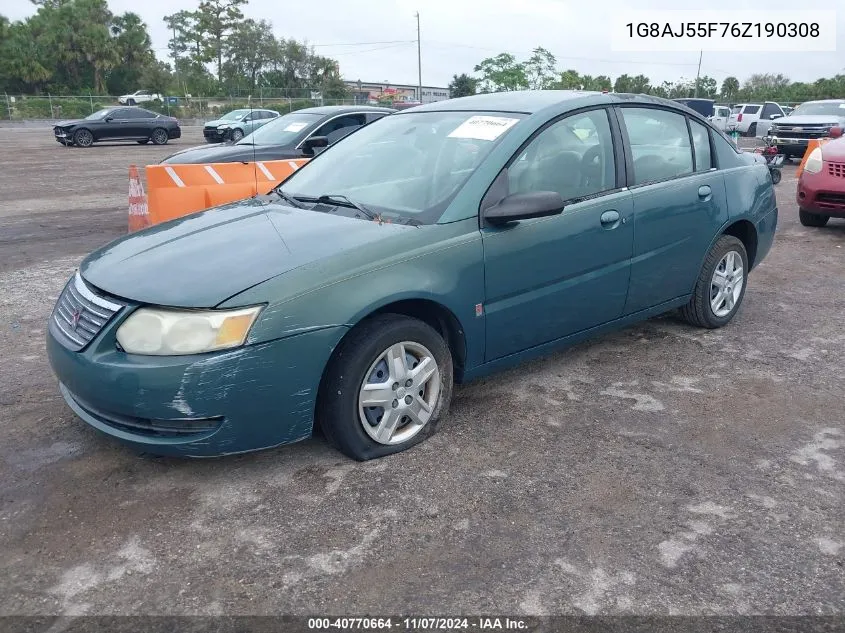 2006 Saturn Ion 2 VIN: 1G8AJ55F76Z190308 Lot: 40770664