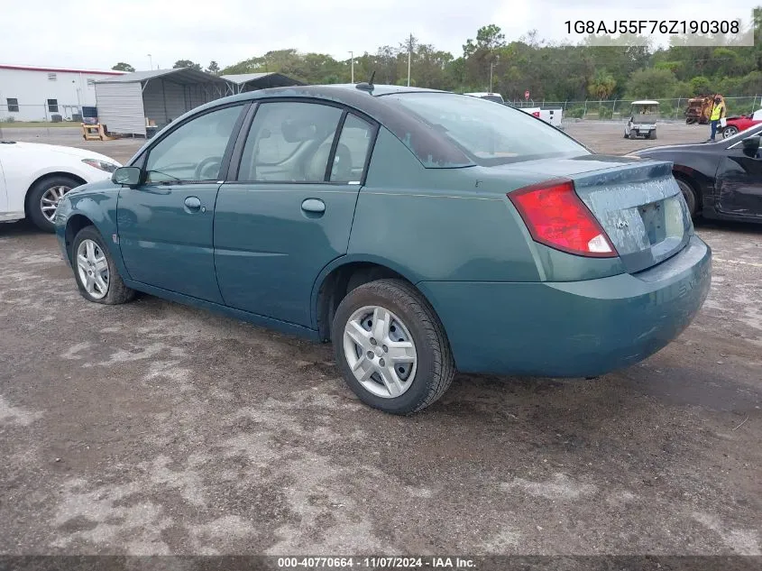 2006 Saturn Ion 2 VIN: 1G8AJ55F76Z190308 Lot: 40770664