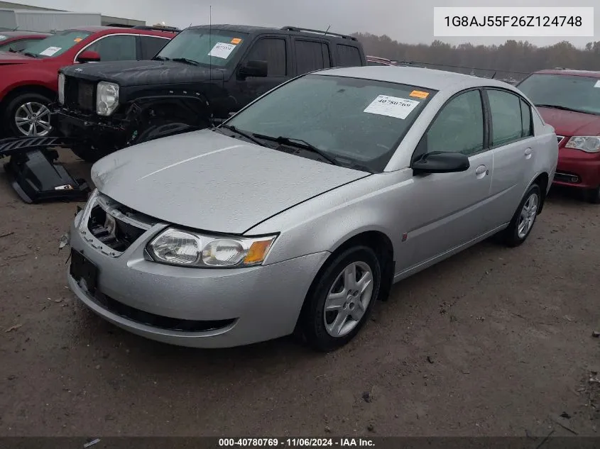 2006 Saturn Ion 2 VIN: 1G8AJ55F26Z124748 Lot: 40780769