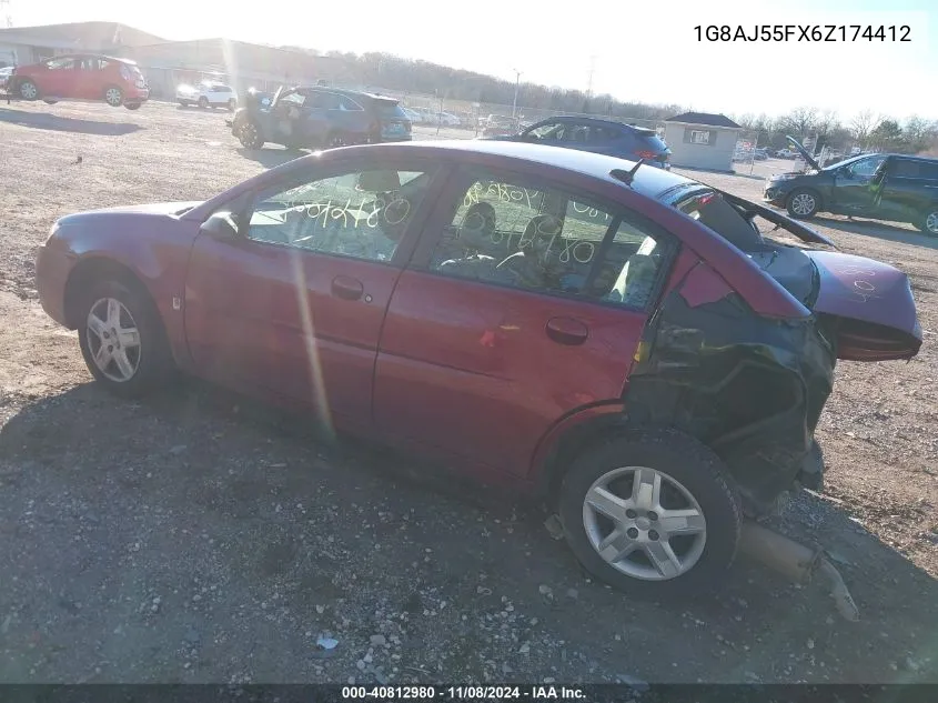 2006 Saturn Ion 2 VIN: 1G8AJ55FX6Z174412 Lot: 40812980