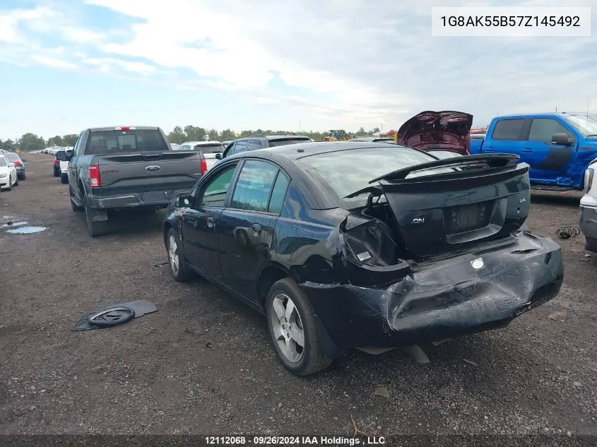 2007 Saturn Ion Sedan VIN: 1G8AK55B57Z145492 Lot: 12112068