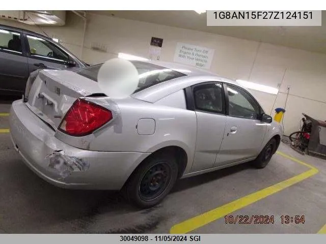 2007 Saturn Ion Level 2 VIN: 1G8AN15F27Z124151 Lot: 30049098