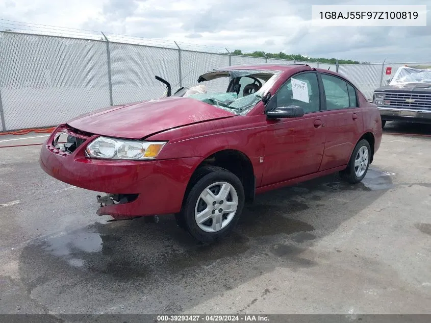 2007 Saturn Ion 2 VIN: 1G8AJ55F97Z100819 Lot: 39293427