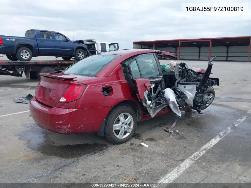 2007 Saturn Ion 2 VIN: 1G8AJ55F97Z100819 Lot: 39293427