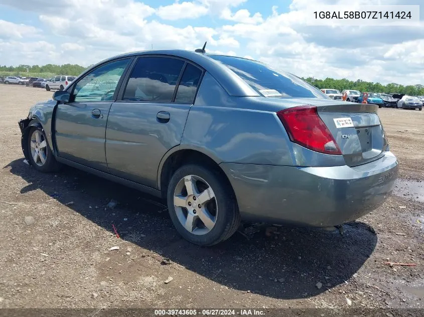 2007 Saturn Ion 3 VIN: 1G8AL58B07Z141424 Lot: 39743605