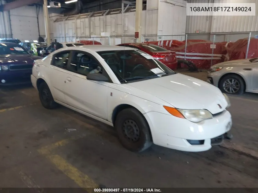 2007 Saturn Ion 2 VIN: 1G8AM18F17Z149024 Lot: 39890497