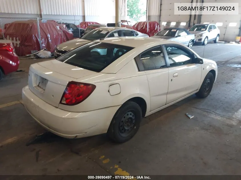 2007 Saturn Ion 2 VIN: 1G8AM18F17Z149024 Lot: 39890497