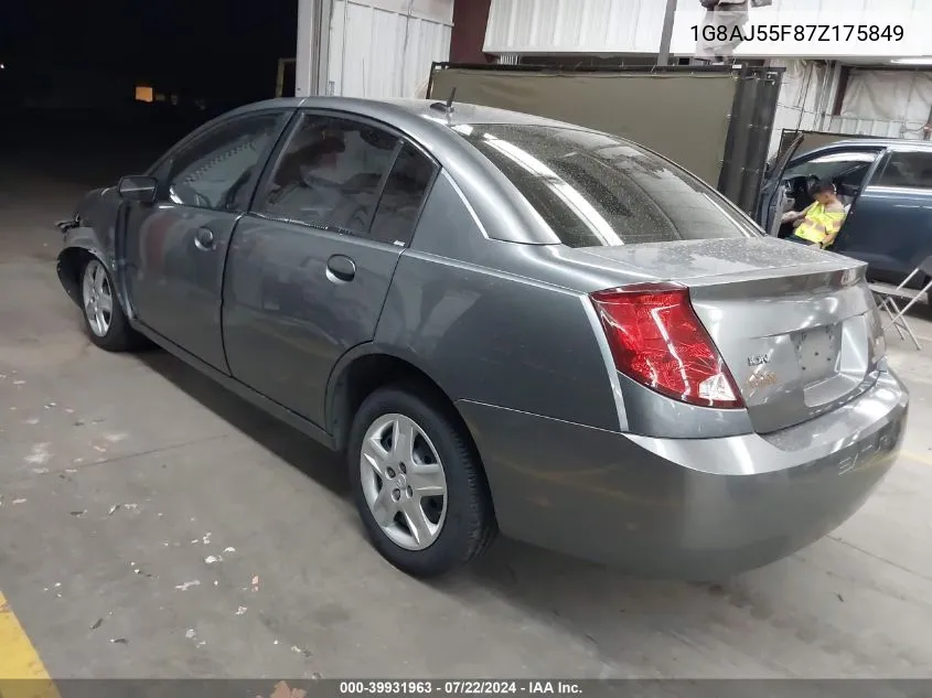 2007 Saturn Ion 2 VIN: 1G8AJ55F87Z175849 Lot: 39931963