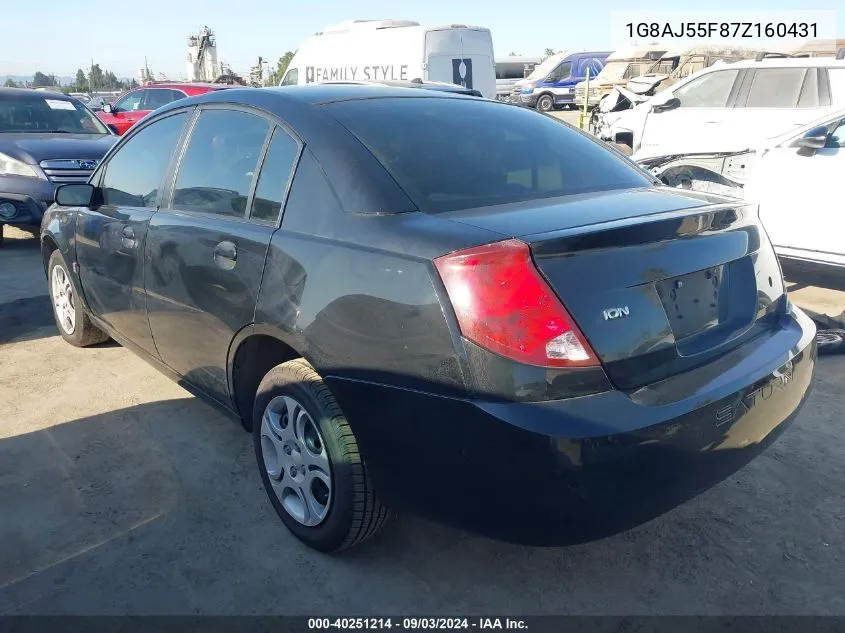 2007 Saturn Ion 2 VIN: 1G8AJ55F87Z160431 Lot: 40251214