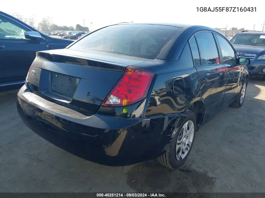 2007 Saturn Ion 2 VIN: 1G8AJ55F87Z160431 Lot: 40251214