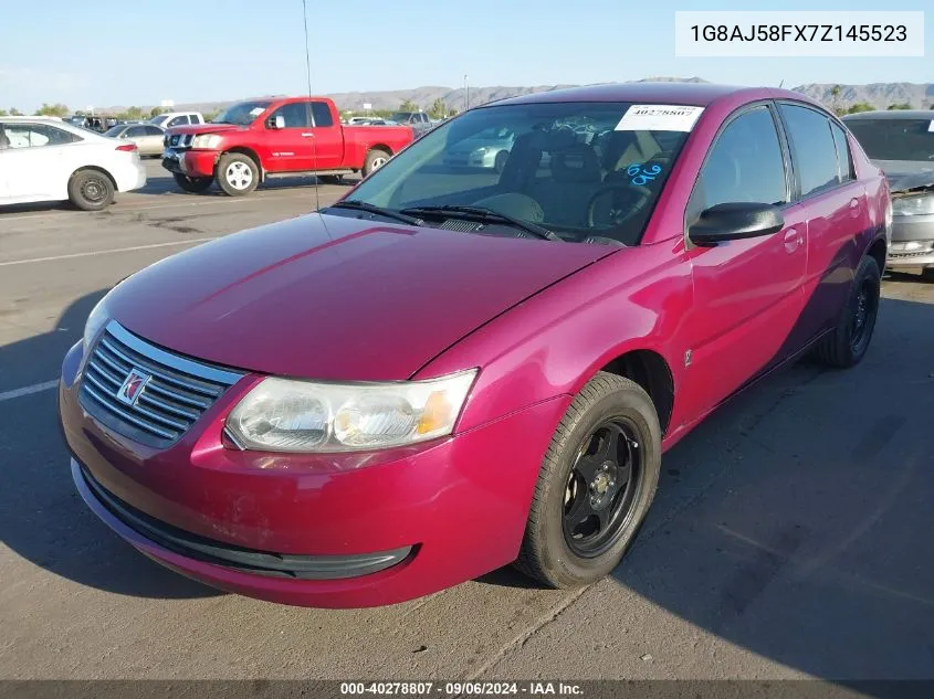 2007 Saturn Ion 2 VIN: 1G8AJ58FX7Z145523 Lot: 40278807