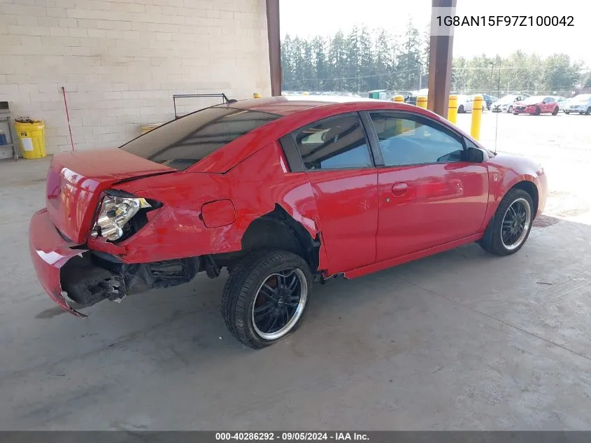 2007 Saturn Ion 2 VIN: 1G8AN15F97Z100042 Lot: 40286292