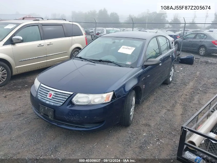 2007 Saturn Ion Level 2 VIN: 1G8AJ55F87Z205674 Lot: 40309837