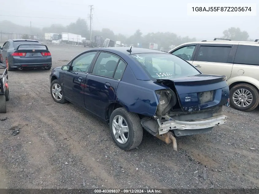 2007 Saturn Ion Level 2 VIN: 1G8AJ55F87Z205674 Lot: 40309837