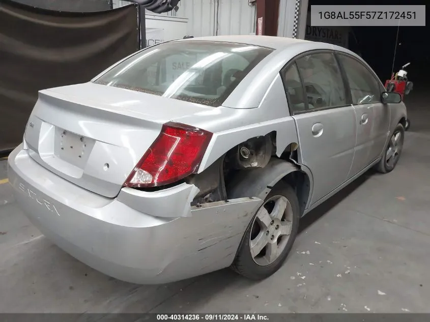 2007 Saturn Ion Level 3 VIN: 1G8AL55F57Z172451 Lot: 40314236