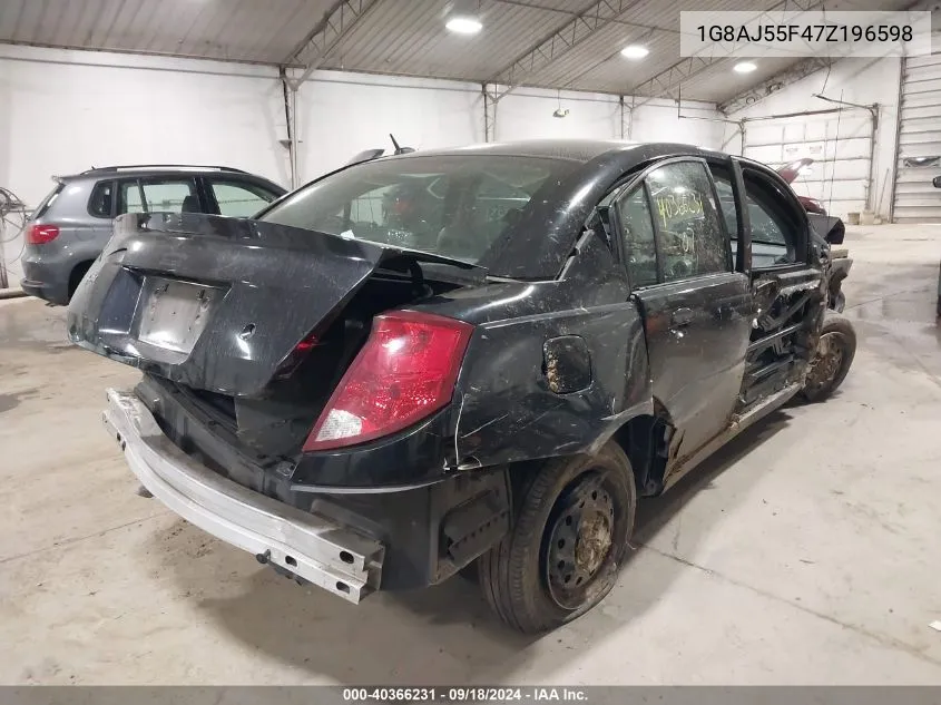 2007 Saturn Ion 2 VIN: 1G8AJ55F47Z196598 Lot: 40366231