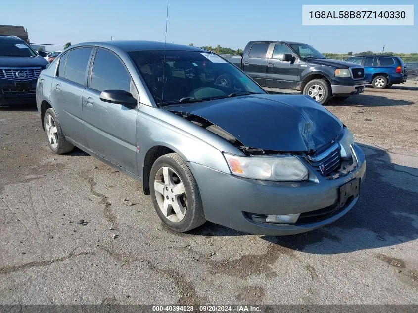 2007 Saturn Ion 3 VIN: 1G8AL58B87Z140330 Lot: 40394028