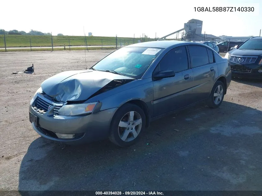 2007 Saturn Ion 3 VIN: 1G8AL58B87Z140330 Lot: 40394028